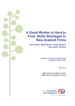 A good worker is hard to find: Skills shortages in New