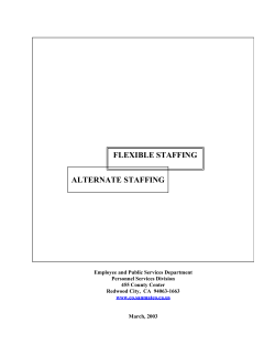 FLEXIBLE STAFFING ALTERNATE STAFFING