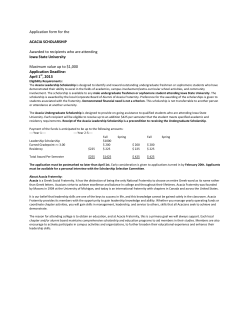 Application form for the ACACIA SCHOLARSHIP Awarded to