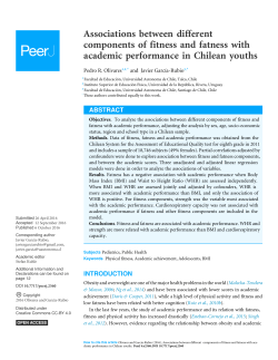 Associations between different components of fitness and