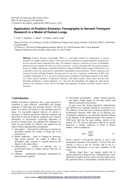 Application of Positron Emission Tomography to Aerosol Transport