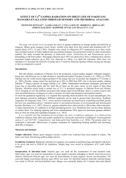 EFFECT OF Co GAMMA RADIATION ON SHELF LIFE OF