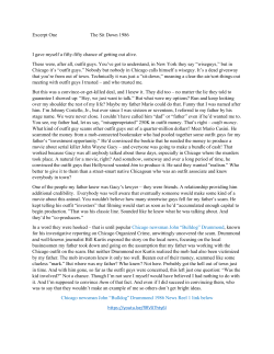 Excerpt One The Sit Down 1986 I gave myself a fifty