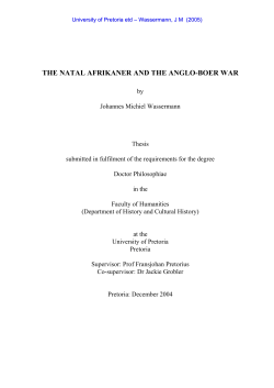 the natal afrikaner and the anglo-boer war