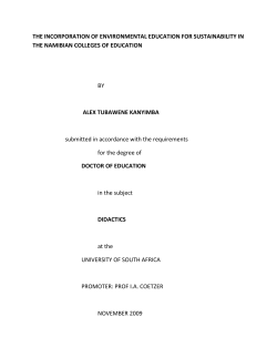 the incorporation of environmental education