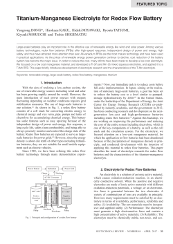 Titanium-Manganese Electrolyte for Redox Flow Battery