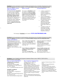 The homepage of INCOMAT can be found at: www.ssa