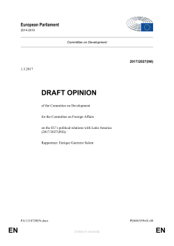 Draft opinion - European Parliament