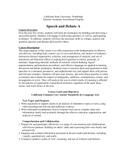 Speech and Debate A