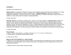 APPENDIX A Definitions under Oklahoma law: Dating violence is
