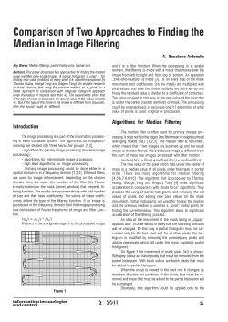 Comparison of Two Approaches to Finding the Median in Image