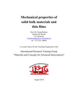 Mechanical properties of solid bulk materials and thin