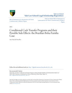 Conditional Cash Transfer Programs and their Possible Side Effects