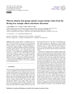 Pliocene diatom and sponge spicule oxygen isotope ratios from the
