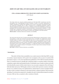 JOHN STUART MILL ON SOCIALISM AND ACCOUNTABILITY