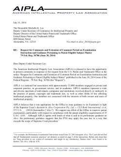 AIPLA Comments on Post