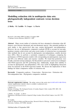 Modelling extinction risk in multispecies data sets