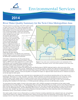 2014 MCES River Water Quality Summary for the Twin Cities
