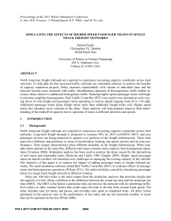 simulating the effects of higher speed passenger trains in single