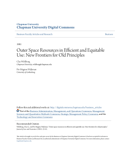 Outer Space Resources in Efficient and Equitable Use: New