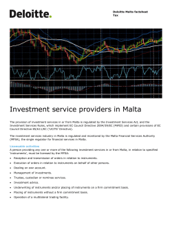 Investment service providers in Malta | Deloitte Malta tax factsheet