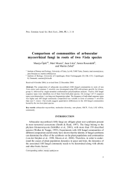 Comparison of communities of arbuscular mycorrhizal fungi in roots