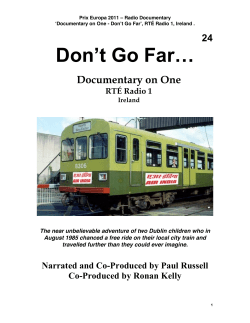 RTE Doc On One - Don`t Go Far script