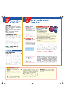 4 Acids and Bases in Solution