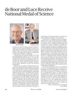 de Boor and Luce Receive National Medal of Science