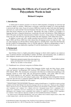Detecting the Effects of a Covert aP Layer in Polysynthetic Words in