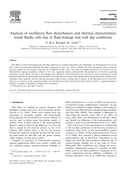 Analysis of oscillatory flow disturbances and thermal characteristics