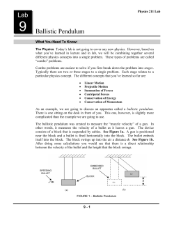 Ballistic Pendulum Lab E3