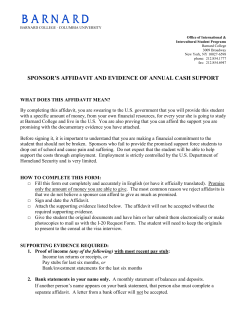 sponsor`s affidavit and evidence of annual cash