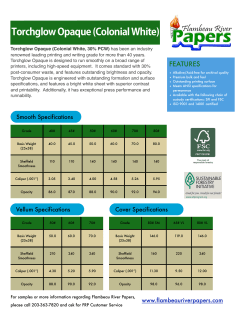 Torchglow Opaque Spec Sheet