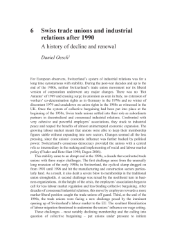 6 Swiss trade unions and industrial relations after 1990