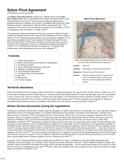 Sykes&ndash;Picot Agreement - Wikipedia, the free