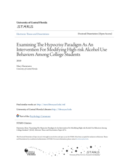 Examining The Hypocrisy Paradigm As An Intervention For