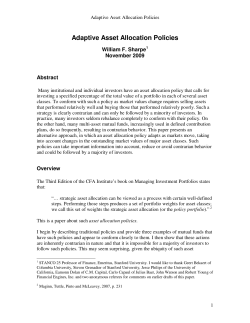 Adaptive Asset Allocation Policies