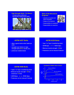 ASTM A307 Bolts ASTM A325 Bolts