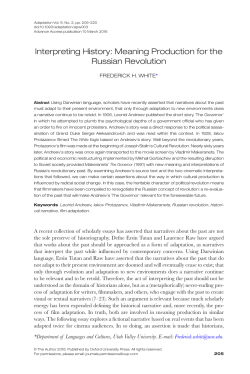 Interpreting History: Meaning Production for the Russian Revolution