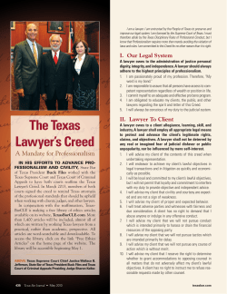 The Texas Lawyer`s Creed