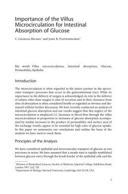 Importance of the Villus Microcirculation for Intestinal Absorption of