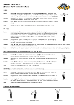 SCORING TIPS FOR U10 (Brisbane