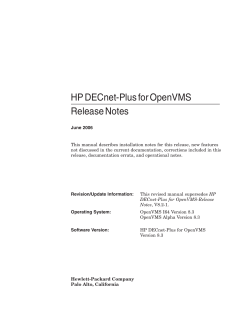 HP DECnet-Plus for OpenVMS Release Notes