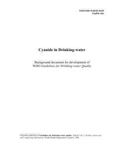 Cyanide in Drinking-water - World Health Organization