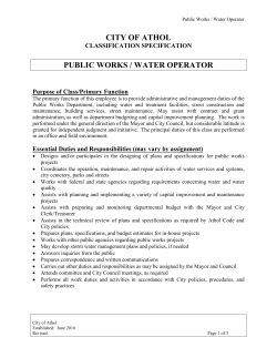 Public Works / Water Operator