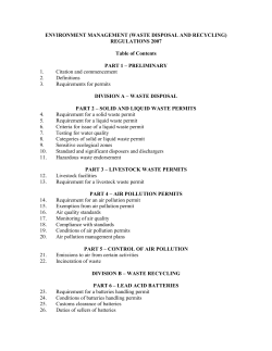 ENVIRONMENT MANAGEMENT (WASTE