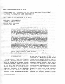 experimental evaluation of bocopa monniera on rat gastric
