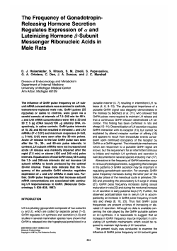 The Frequency of Gonadotropin- Releasing Hormone Secretion