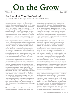 June 2010 `On the Grow` - Iowa Turfgrass Institute